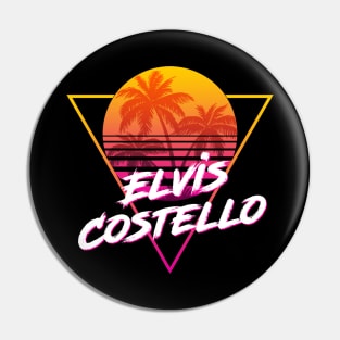 Elvis Costello - Proud Name Retro 80s Sunset Aesthetic Design Pin