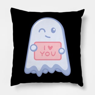 Cute ghost with I love you sign Pillow