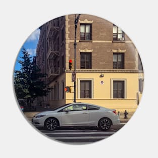 Street Buildings Car Harlem Manhattan NYC Pin