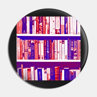 bookshelf in blue, purple and red Pin