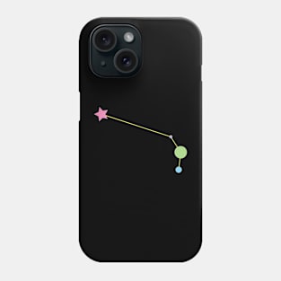 Aries Zodiac Constellation in Rainbow Pastels - Black Phone Case