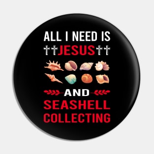 I Need Jesus And Seashell Collecting Seashells Sea Shell Shells Shelling Pin