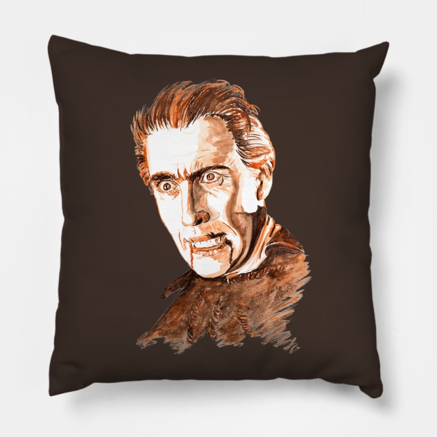 Dracula-Christopher Lee Classic Pillow by beaugeste2280@yahoo.com