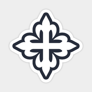 Flowered cross (white) Magnet