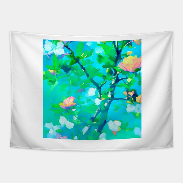 Impressionist Blossoms on Branches Tapestry by DANAROPER