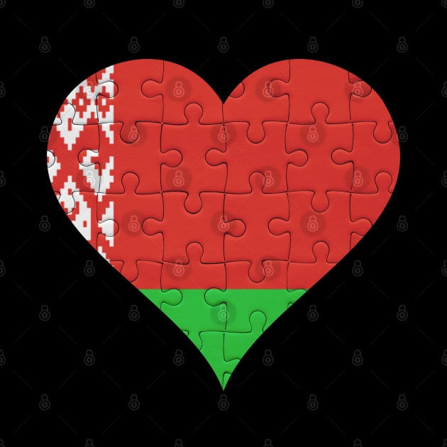 Belarusian Jigsaw Puzzle Heart Design - Gift for Belarusian With Belarus Roots by Country Flags