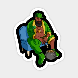 Black Leprechaun Gangster St Patricks Day Magnet