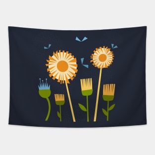 Geometrical colorful flowers Tapestry