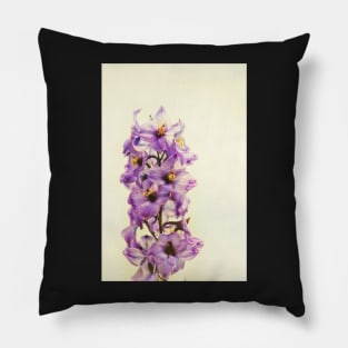 Purple Larkspur Delphinium Pillow