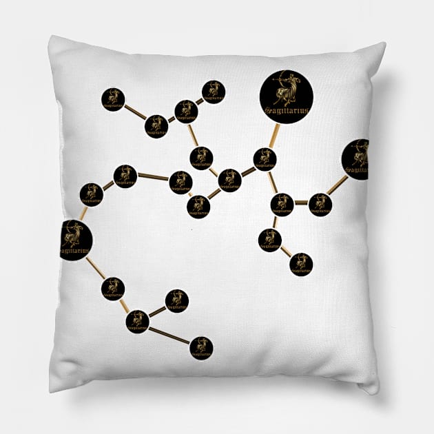 zodiac sagittarius constellation Pillow by INDONESIA68