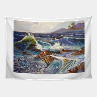 Waves of the Rocks Tapestry