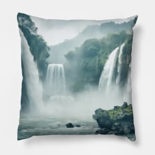 Waterfall Majestic Beautiful Landscape Pillow