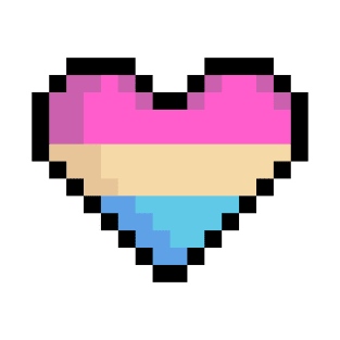 Pixel Pansexual Flag Heart T-Shirt