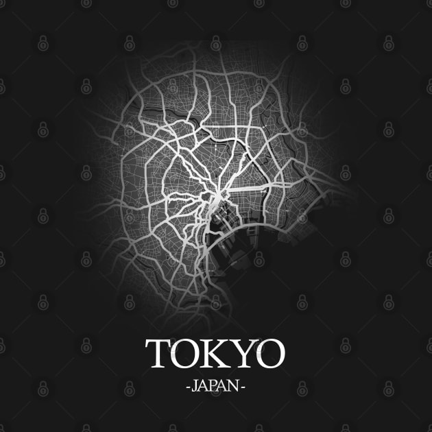 Tokyo City Map - Japan Cartography White by SPAZE