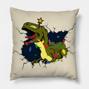 Late T-Rex Dino Trex Funnx Christmas Pillow