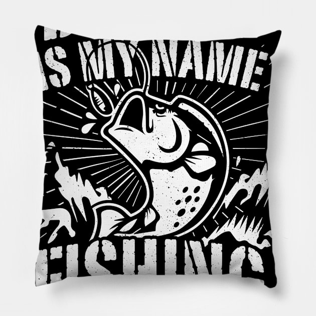 Daddy Is My Name Fishing Is Game Father's Day Tshirt For Men Pillow by ShirtHappens