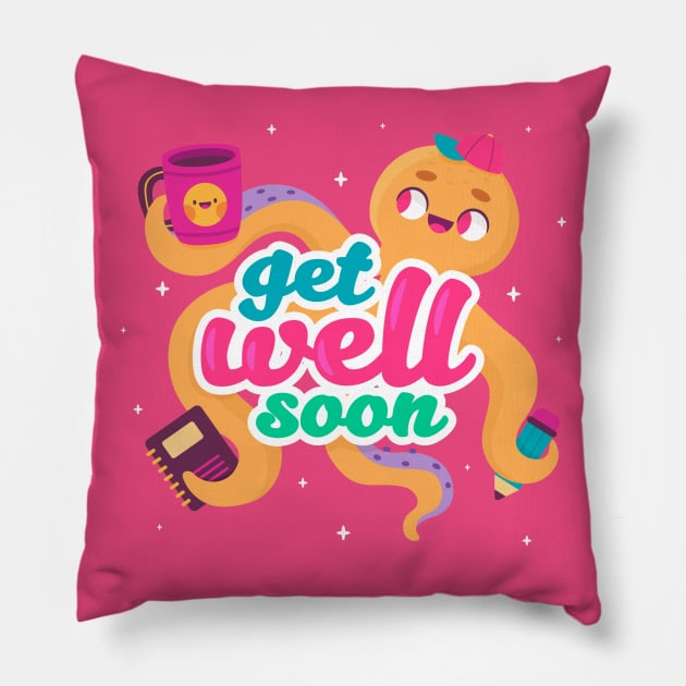 Get Well soon Pillow by Mako Design 