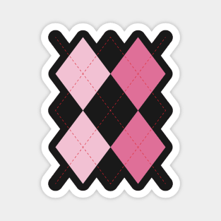 pink argyle Magnet