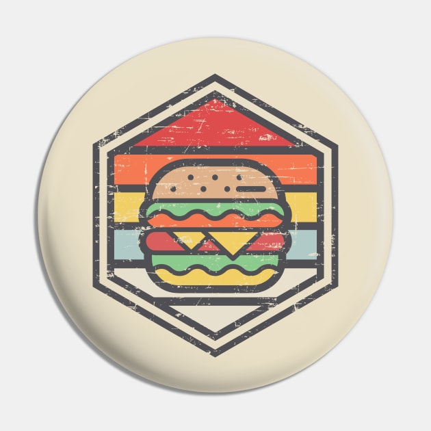 Retro Badge Burger Light Pin by rojakdesigns