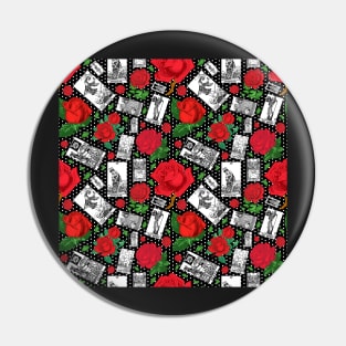 Red Roses and Tarot Cards - A Major Arcana Print Pin