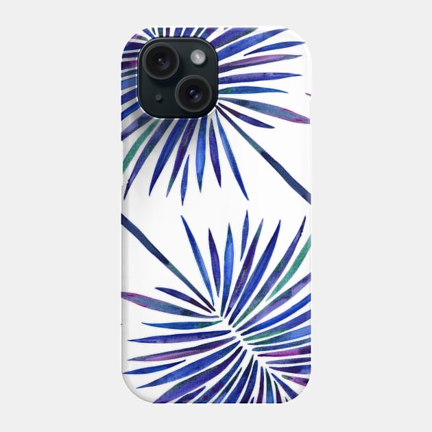 fan palm indigo Phone Case by CatCoq