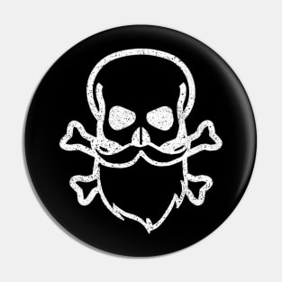 Skull and Beard - White Pin