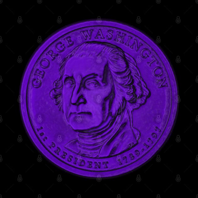 USA George Washington Coin in Purple by The Black Panther