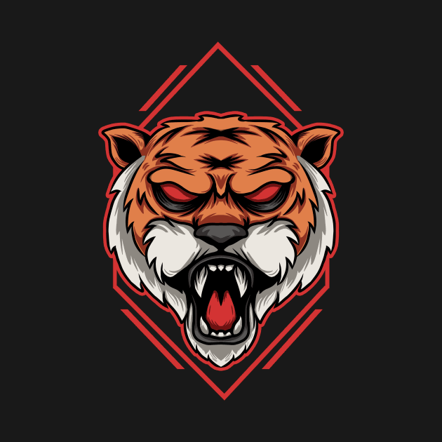 tiger head illustration by nuQia