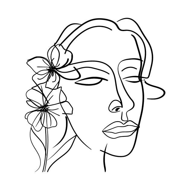 Lines Face and Flower by stkUA