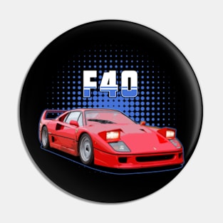 Ferrari F40 Sport car blue Pin