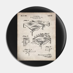 Table Tennis Patent - Tennis Art - Antique Pin