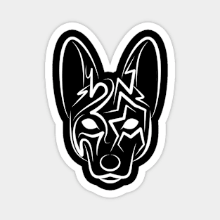 Black and White Tribal Dog Magnet