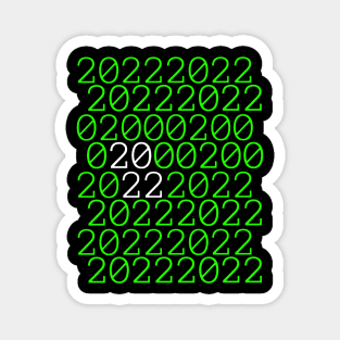 2022 binary code in green and white Magnet