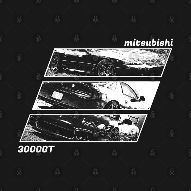 Discover MITSUBISHI 3000GT Black 'N White Archive 2 (Black Version) - Jdm - T-Shirt