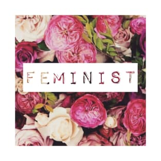 Feminist Floral Label Maker Typography T-Shirt