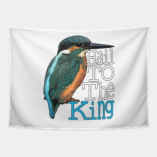 Hail to the KINGfisher Cutout art design Tapestry