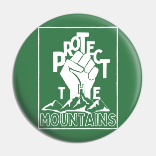 Protect the mountains White Pin