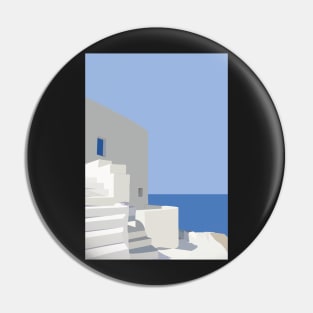 Greek House Minimalist Illustration Pin