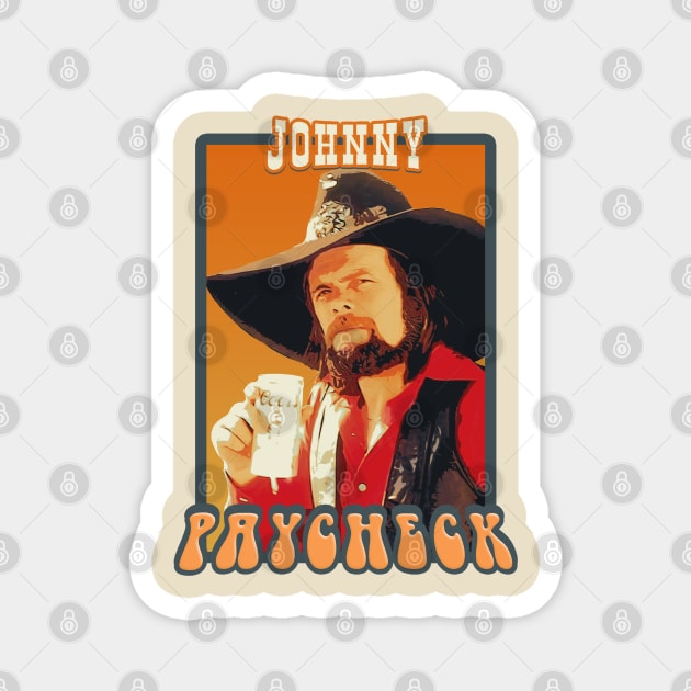 Johnny Paycheck // Retro Magnet by Mandegraph