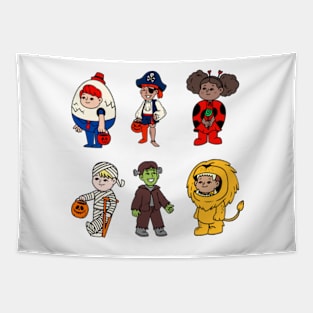 Cute Kids on Halloween Tapestry