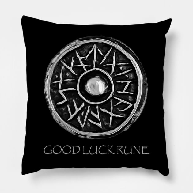 Viking Good Luck Rune Pillow by Jonthebon