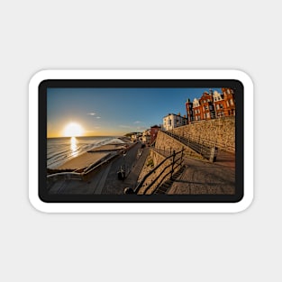 Fisheye view to Cromer beach at sunrise Magnet