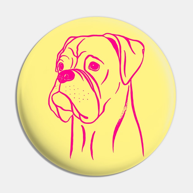 Boxer (Yellow and Hot Pink) Pin by illucalliart