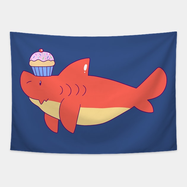 Cupcake Shark Tapestry by saradaboru