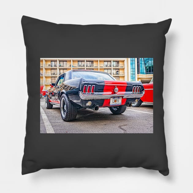 1967 Ford Mustang Hardtop Coupe Pillow by Gestalt Imagery