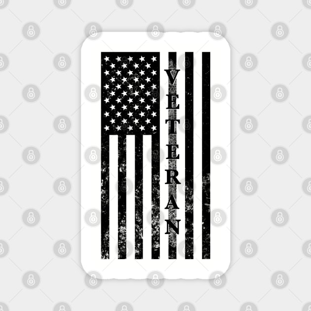 Distressed Veteran Flag Magnet by BlackGrain