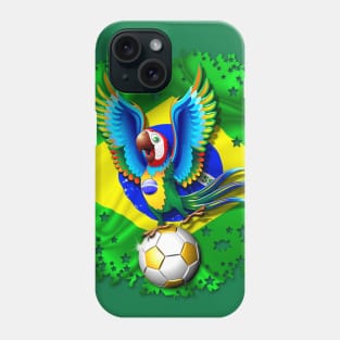 Brazil Macaw with Football / Soccer Ball Phone Case