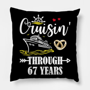 Cruising Through 67 Years Family 67th Anniversary Cruise Couple Pillow