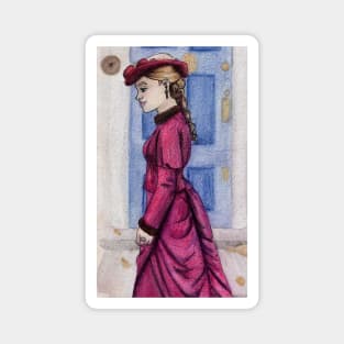 Victorian Woman Pondering Magnet