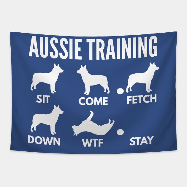 Aussie Training Aussie Dog Tricks Tapestry by DoggyStyles